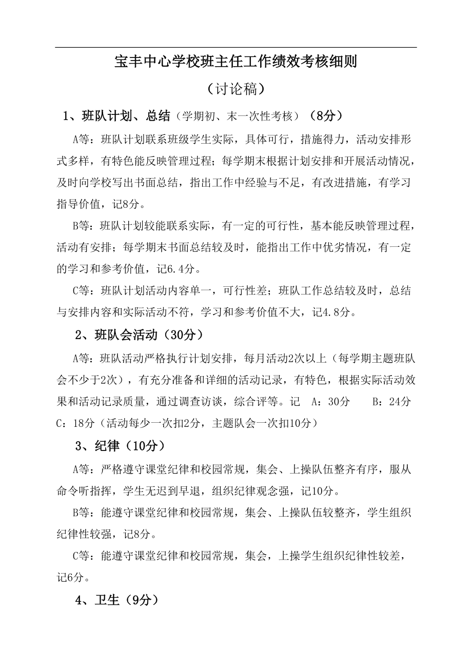 班主任绩效考核细则_第1页