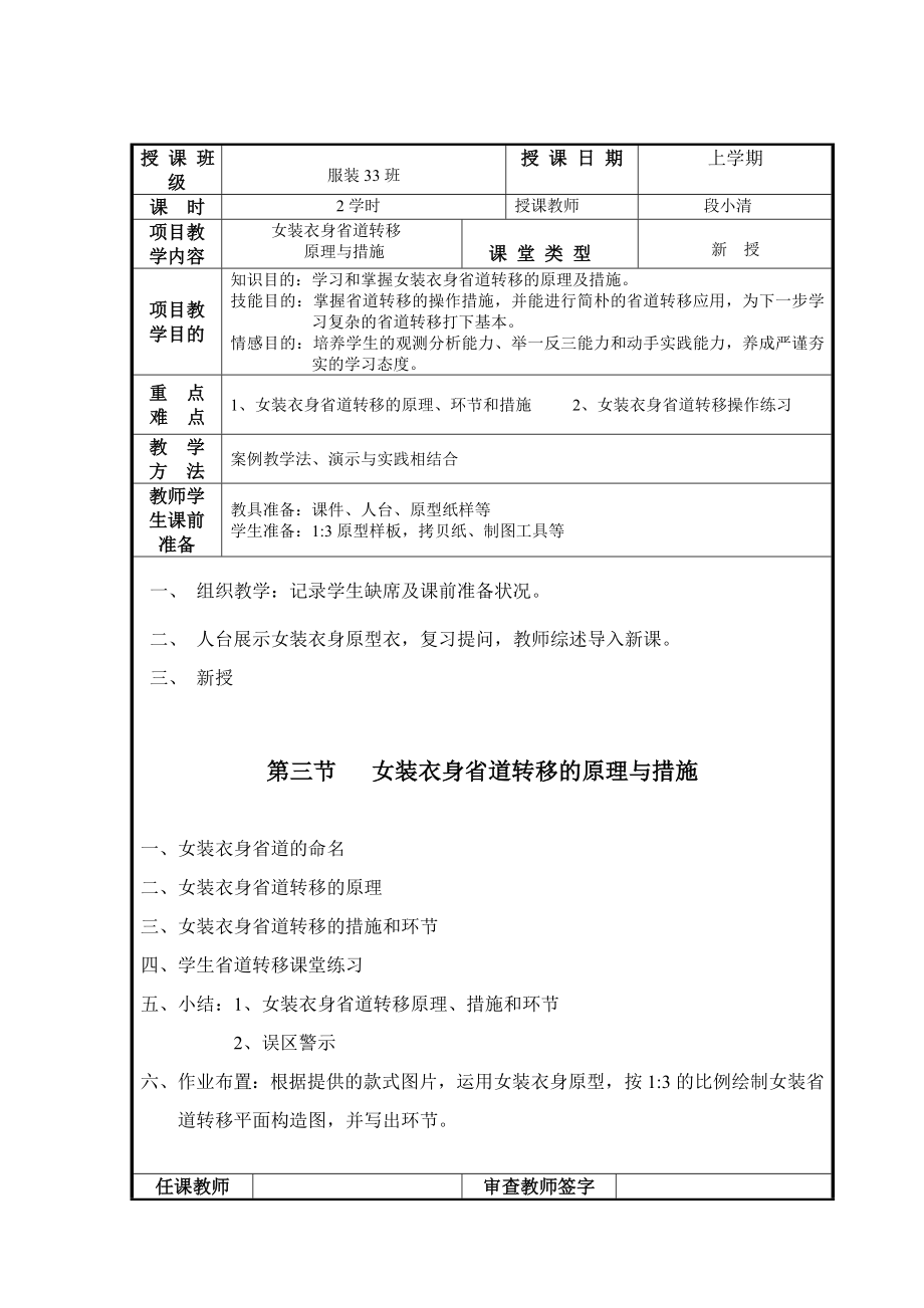 女装衣身省道转移原理和方法_第1页
