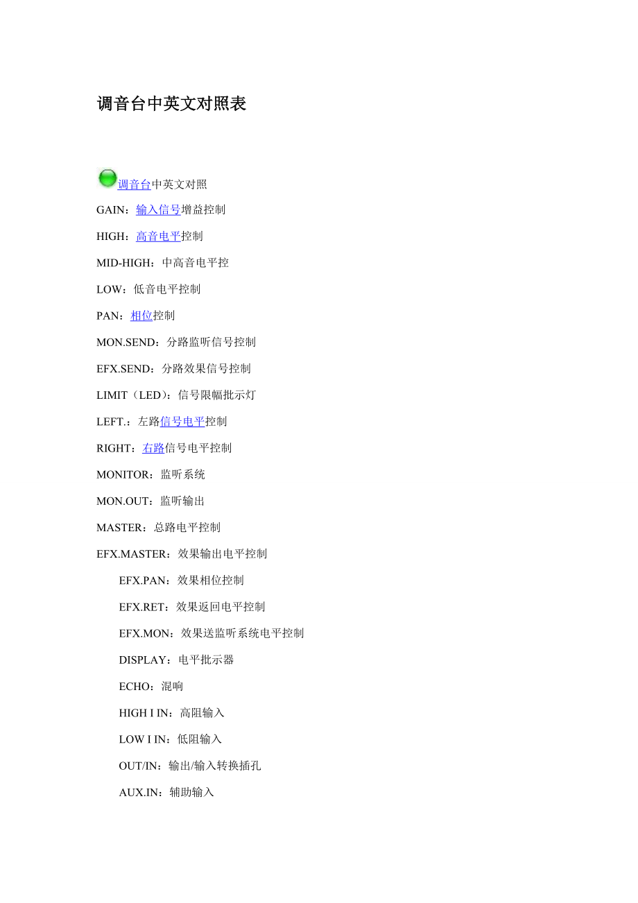 调音台中英文对照表_第1页