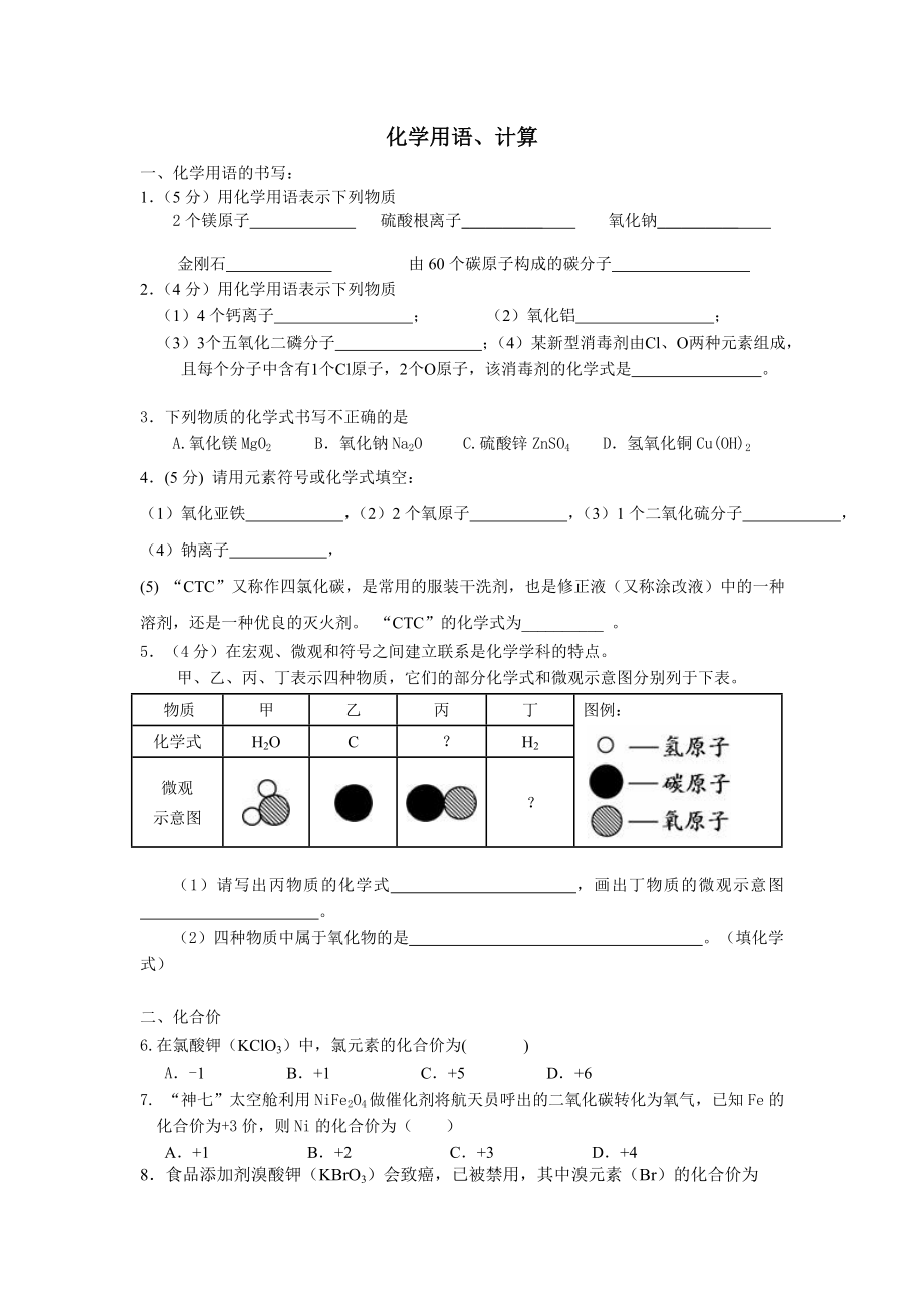 2化学用语计算_第1页