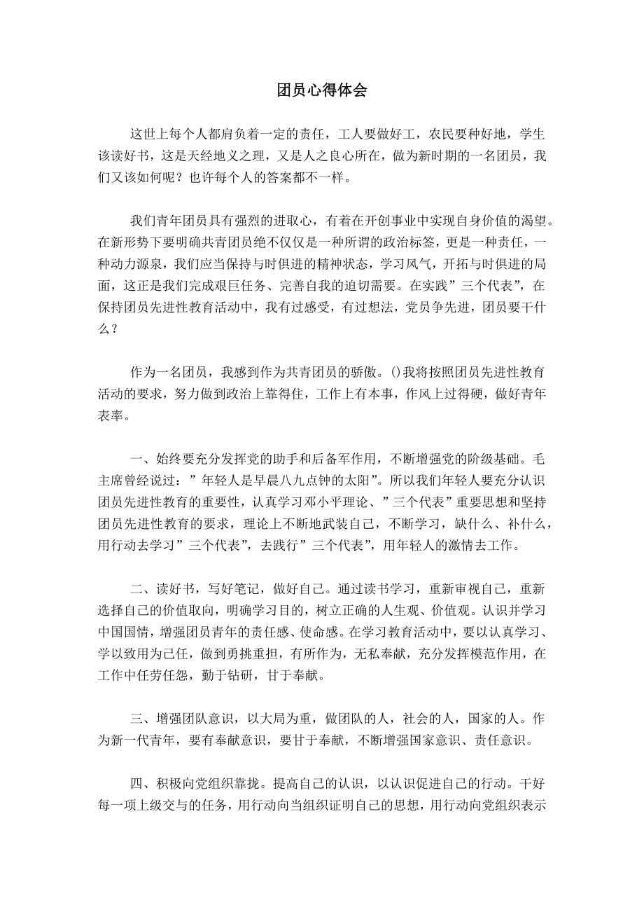 团员心得体会_第1页