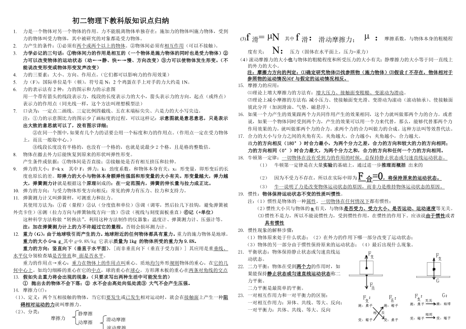 初二物理下教科版知识点归纳_第1页