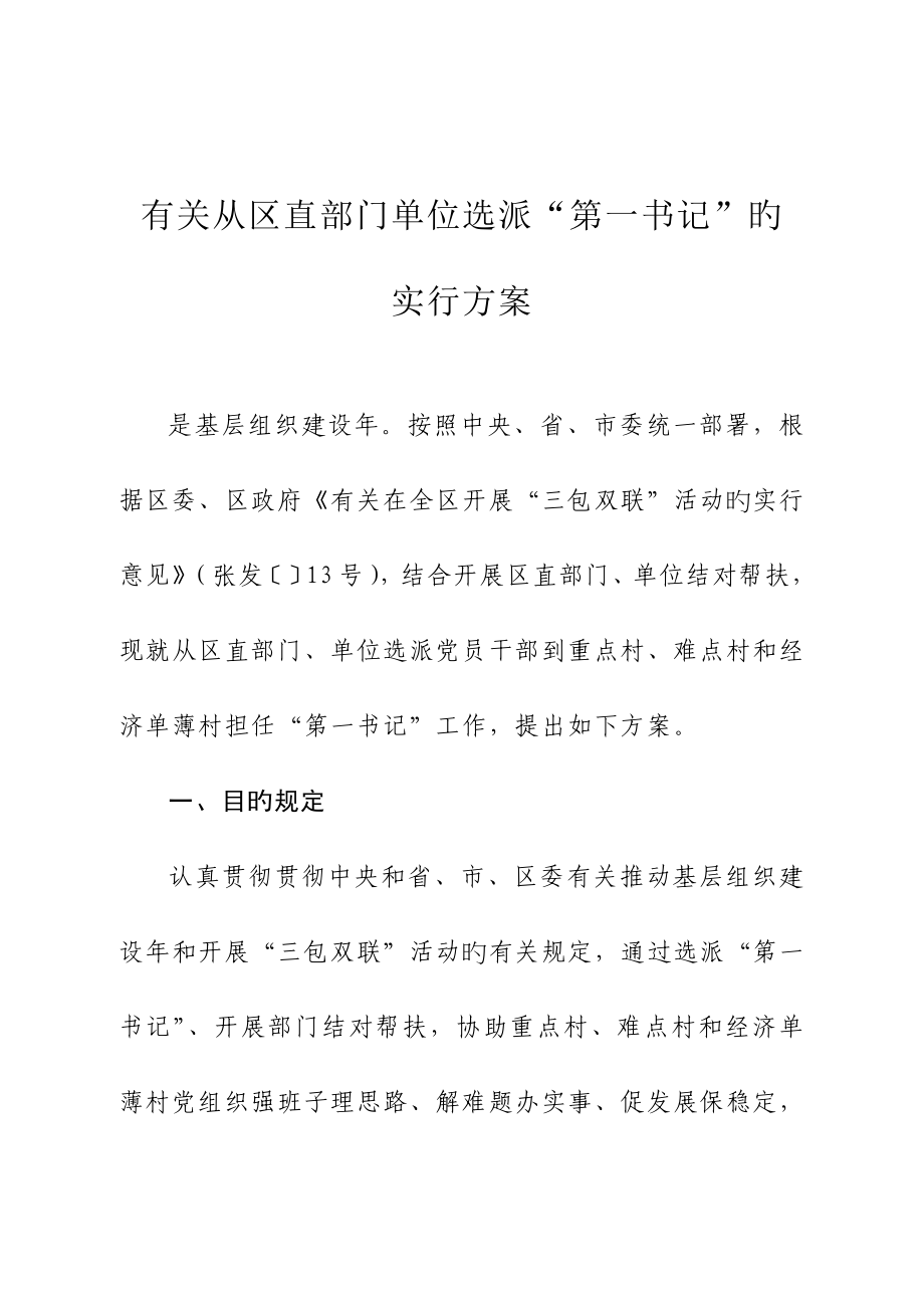 第一书记实施专题方案_第1页