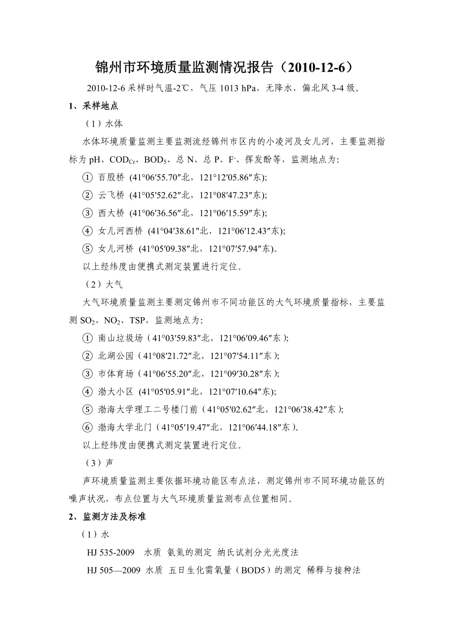 锦州市环境质量监测情况报告_第1页