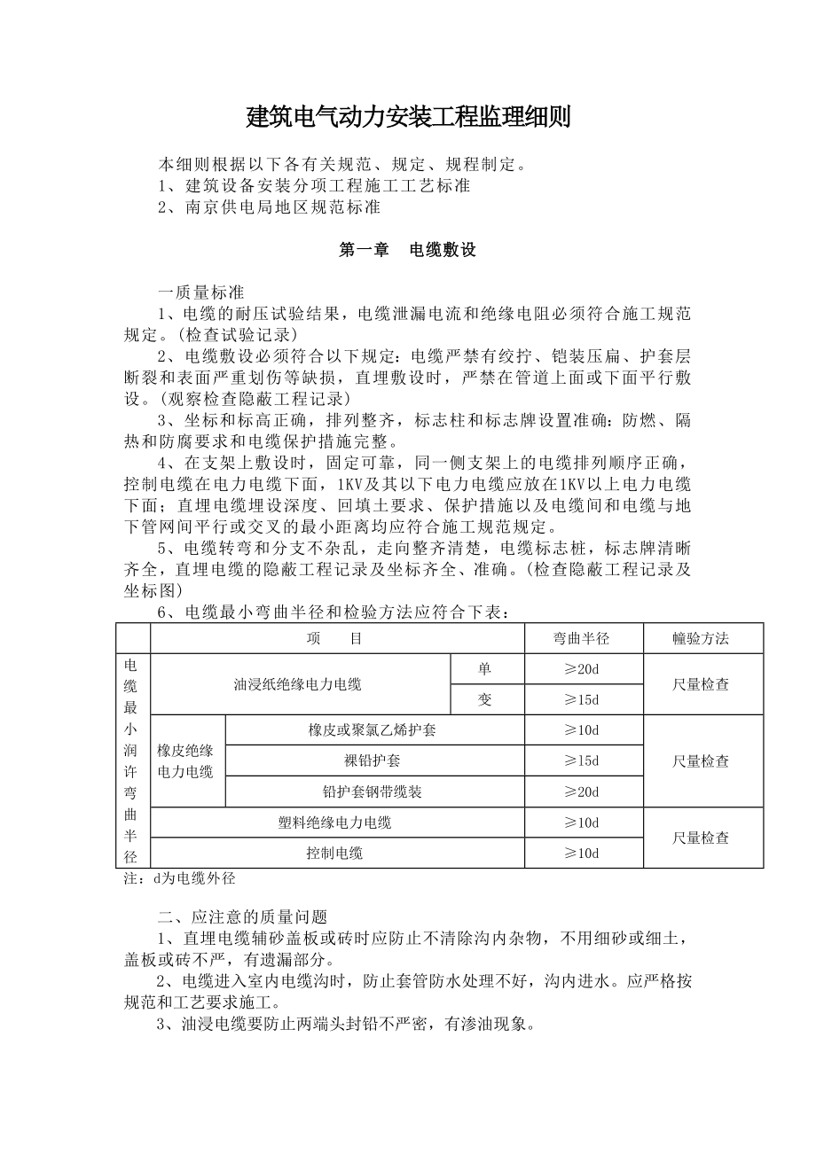建筑电气动力安装工程监理细则_第1页