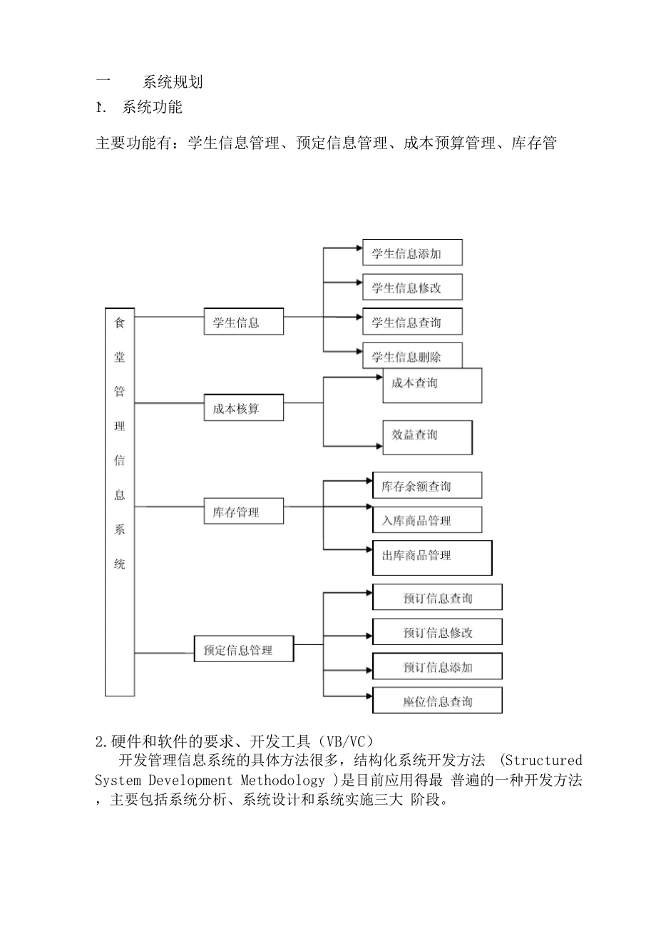 食堂管理信息系统设计报告_第1页