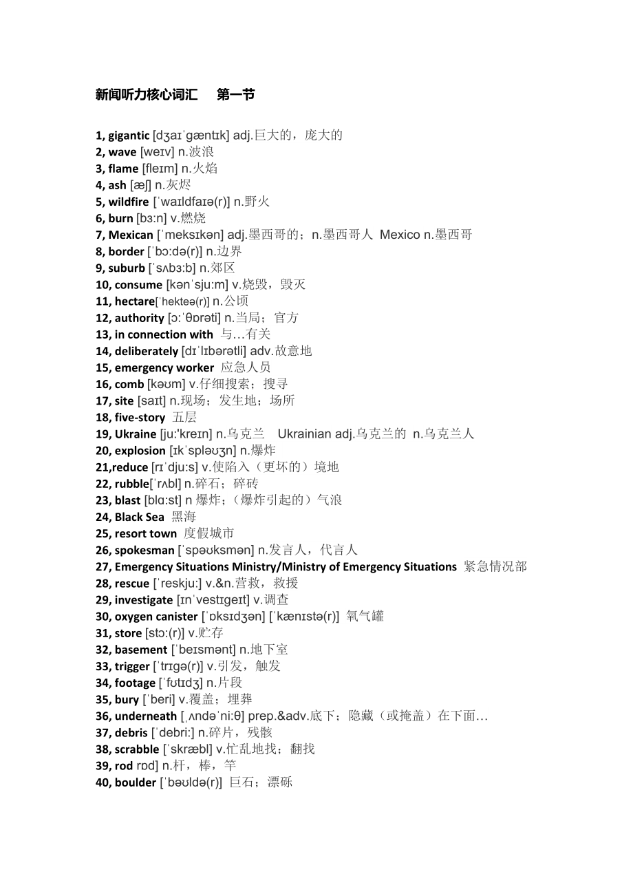 新闻200词汇表_第1页