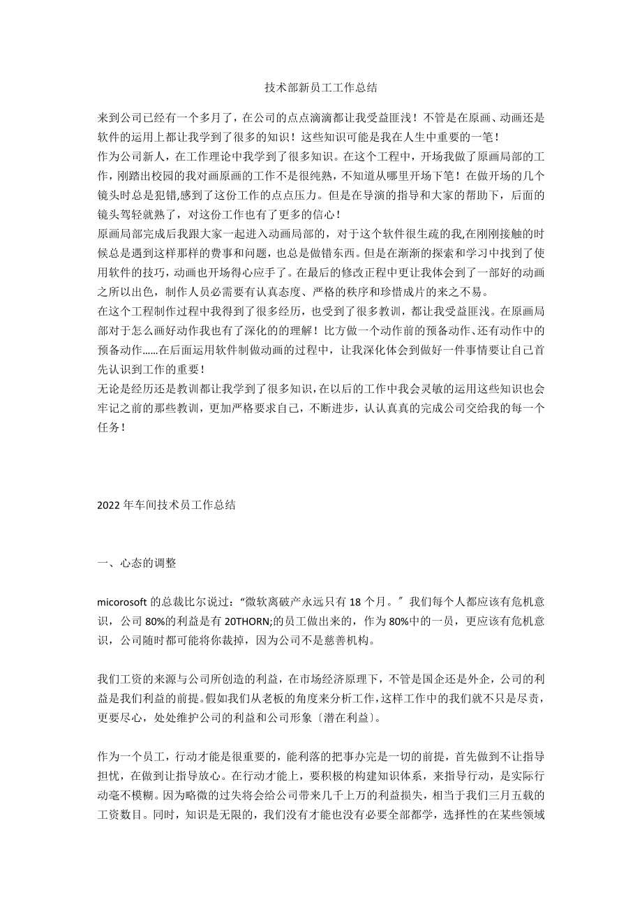 技术部新员工工作总结_第1页