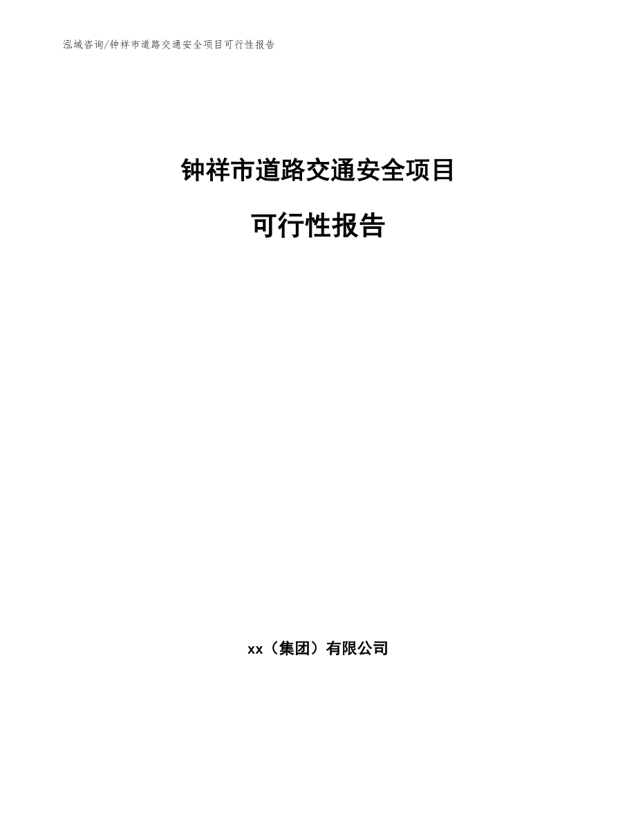 钟祥市道路交通安全项目可行性报告模板范文_第1页