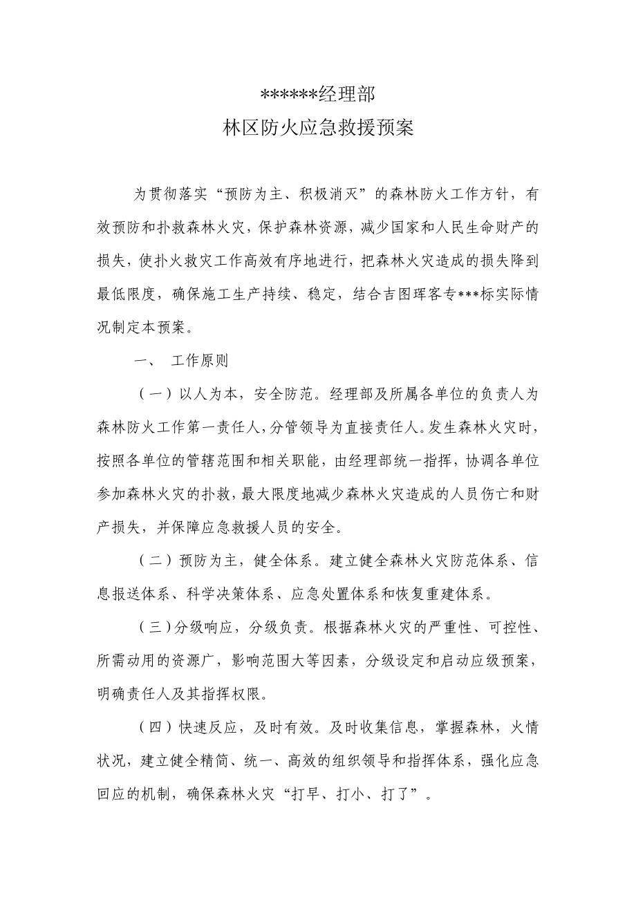 xxx项目森林防火应急预案_第1页