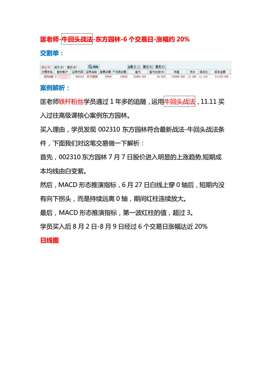 匡洺颉牛回头战法实战之东方园林6个交易日涨幅约20_第1页