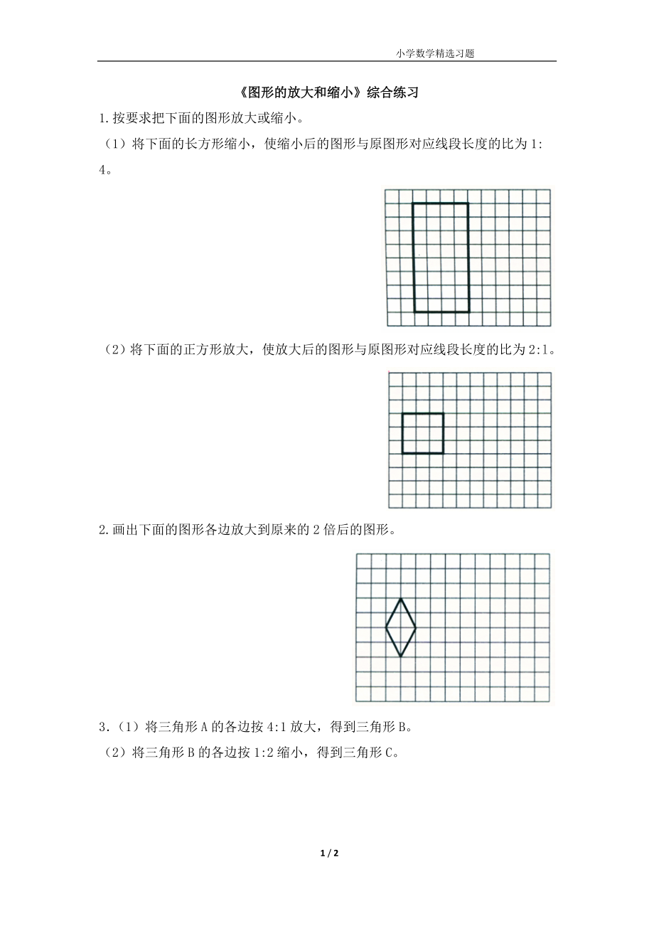 《图形的放大和缩小》综合练习_第1页