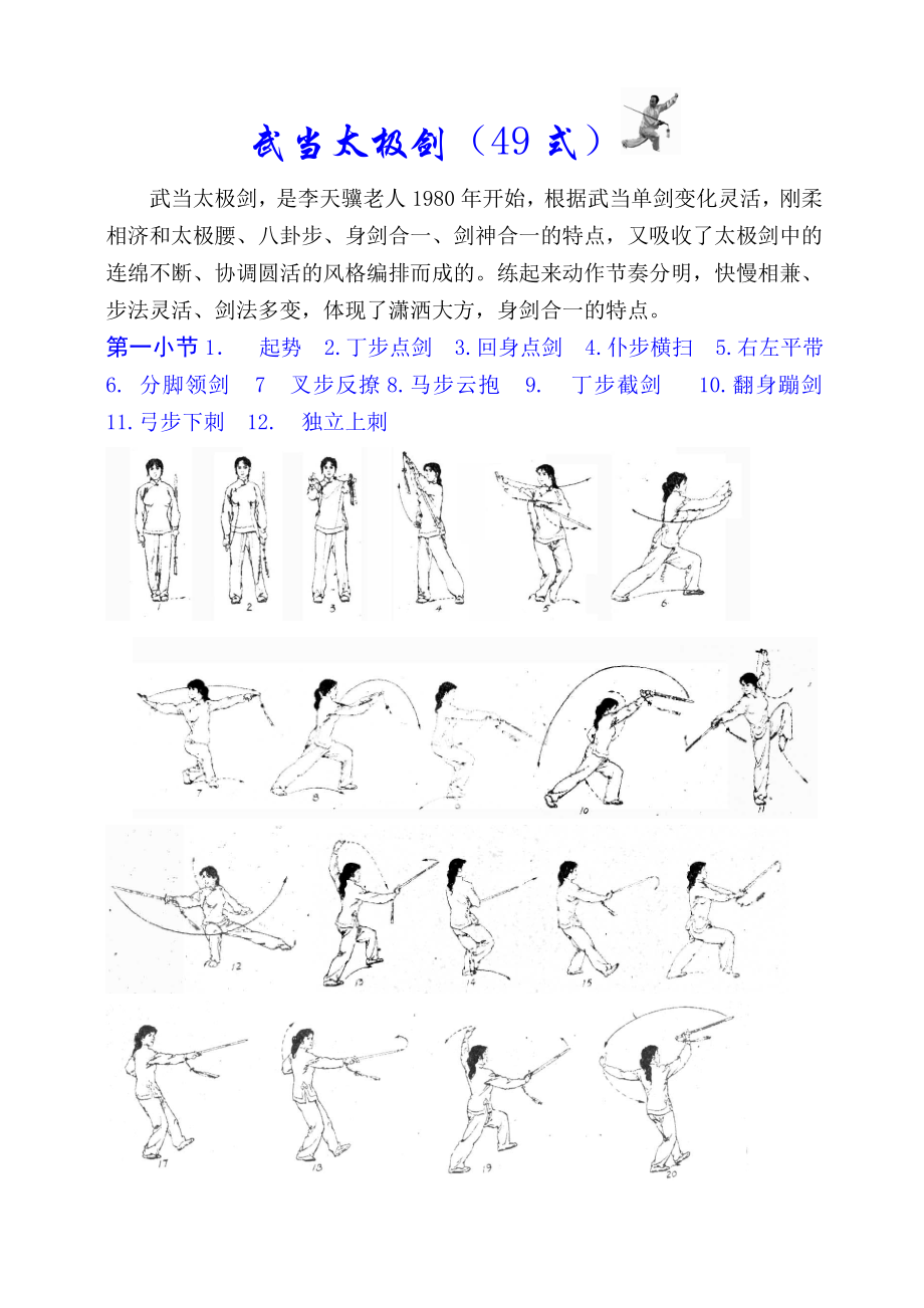 武当太极剑49式图谱拳谱_第1页
