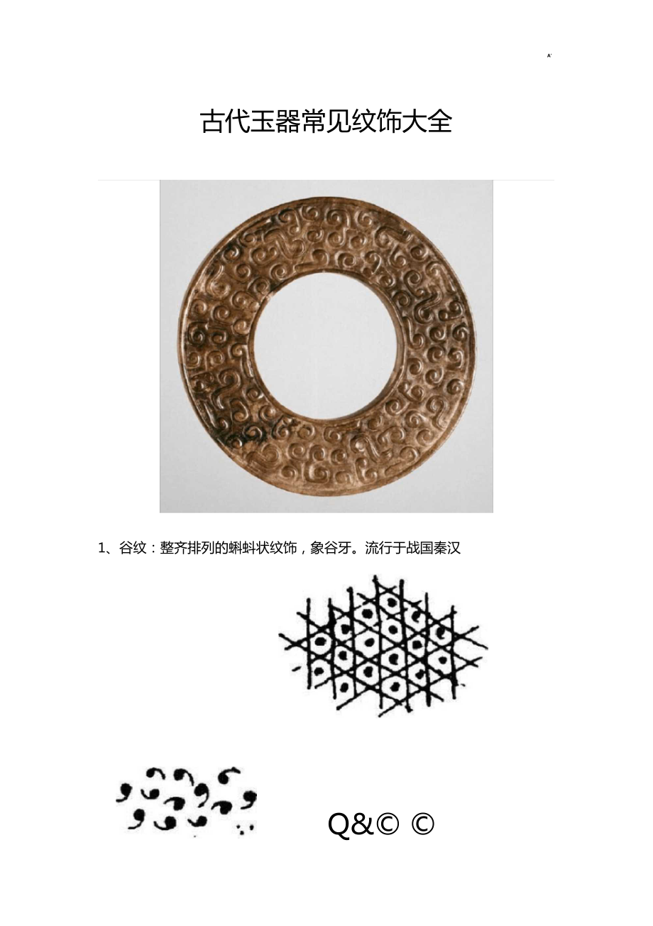 古代玉器常见纹饰全集_第1页