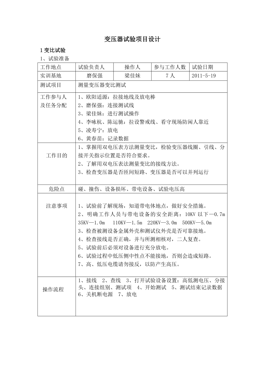 变压器综合实验方案_第1页