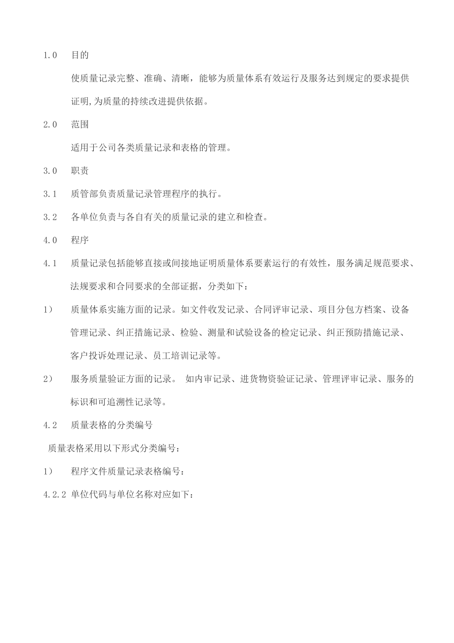 廊坊盛通物业质量记录控制程序_第1页