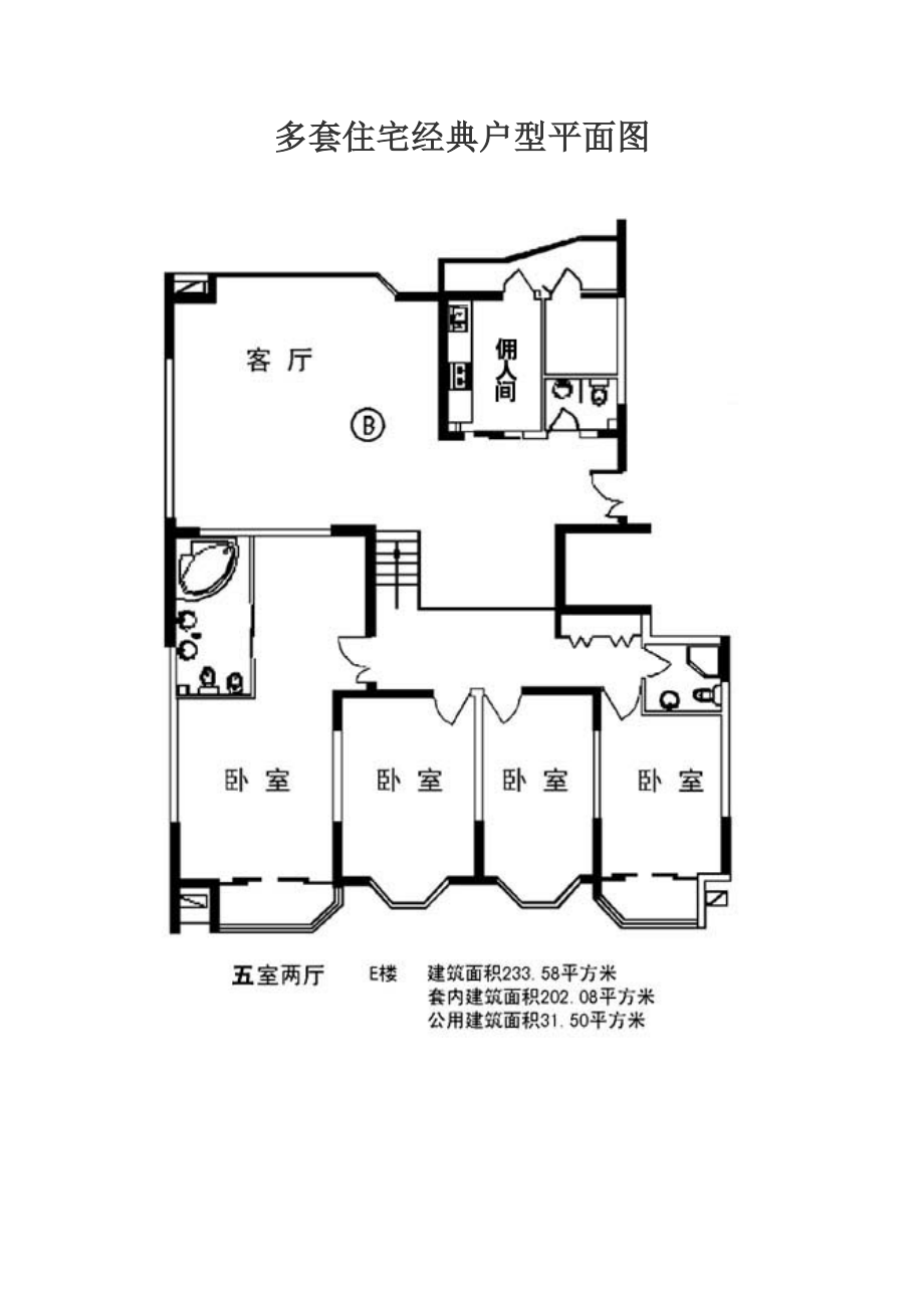 多套住宅经典户型平面图_第1页