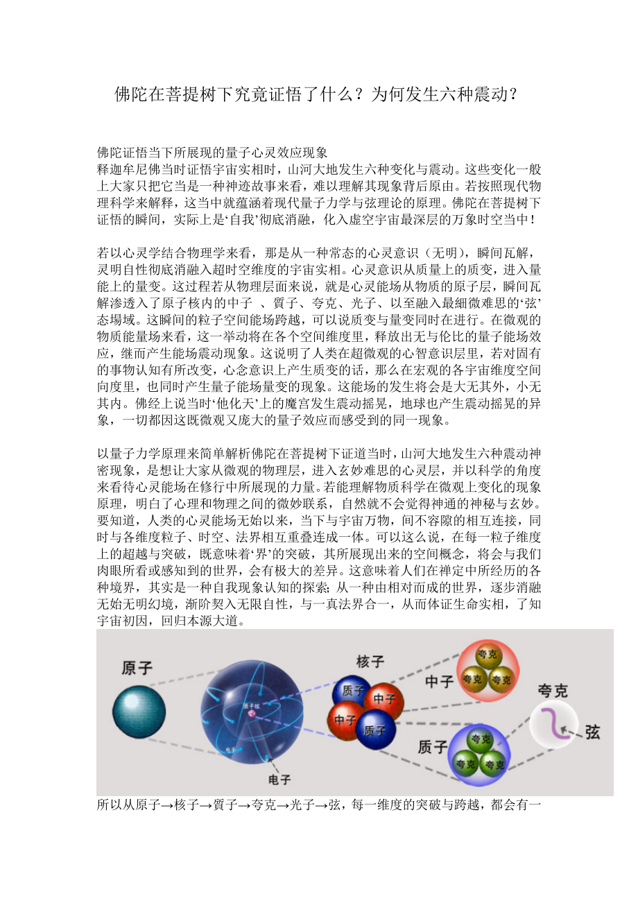 佛陀在菩提树下究竟证悟了什么？为何发生六种震动？_第1页