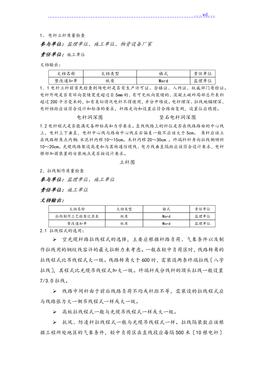 通信工程杆路要求内容_第1页