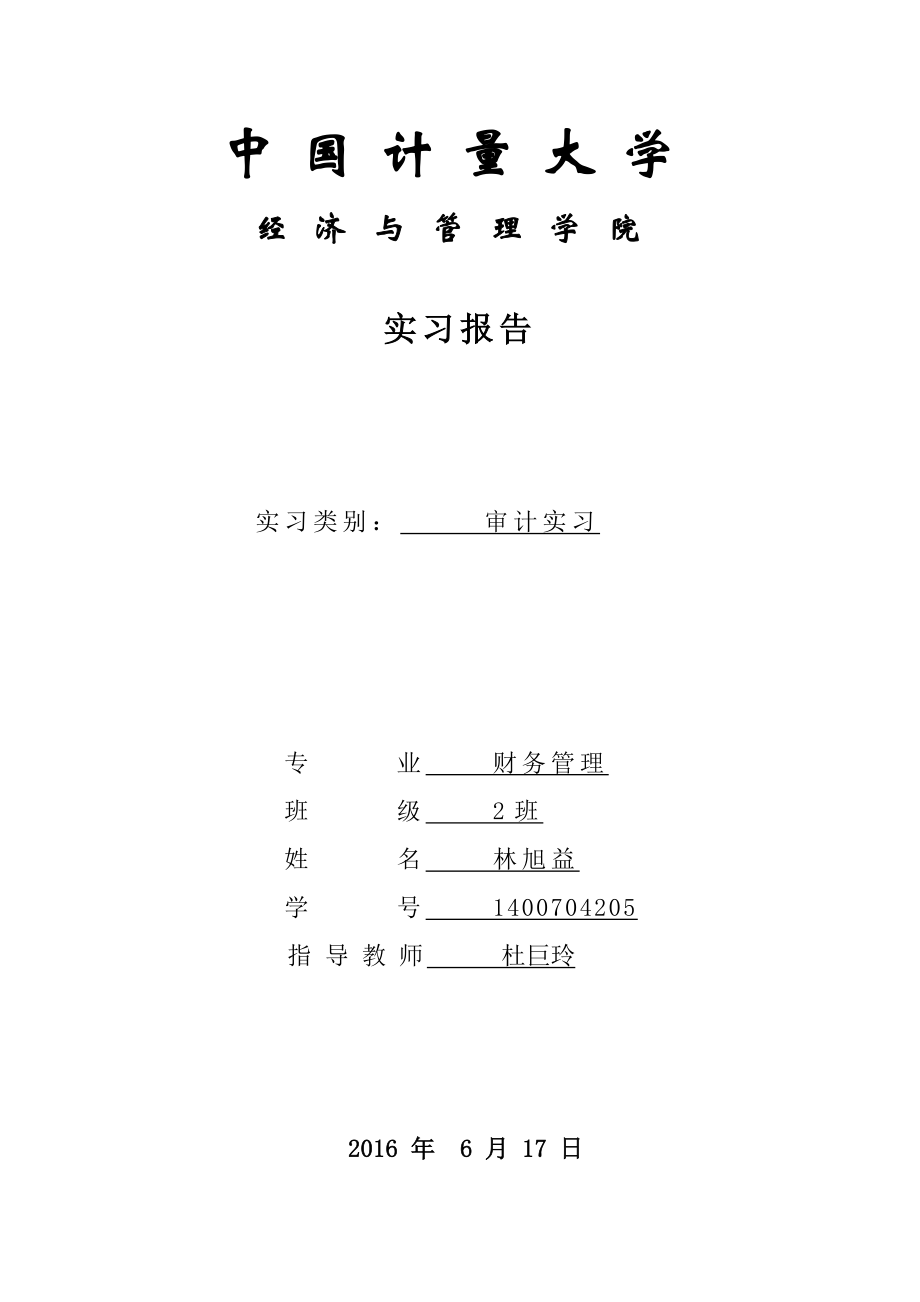 审计学实习报告_第1页