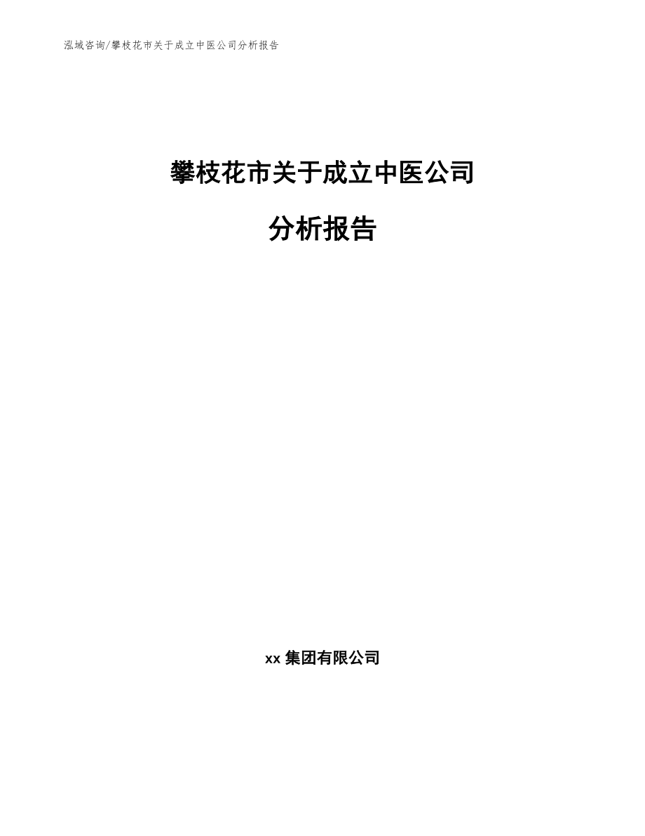 攀枝花市关于成立中医公司分析报告范文参考_第1页