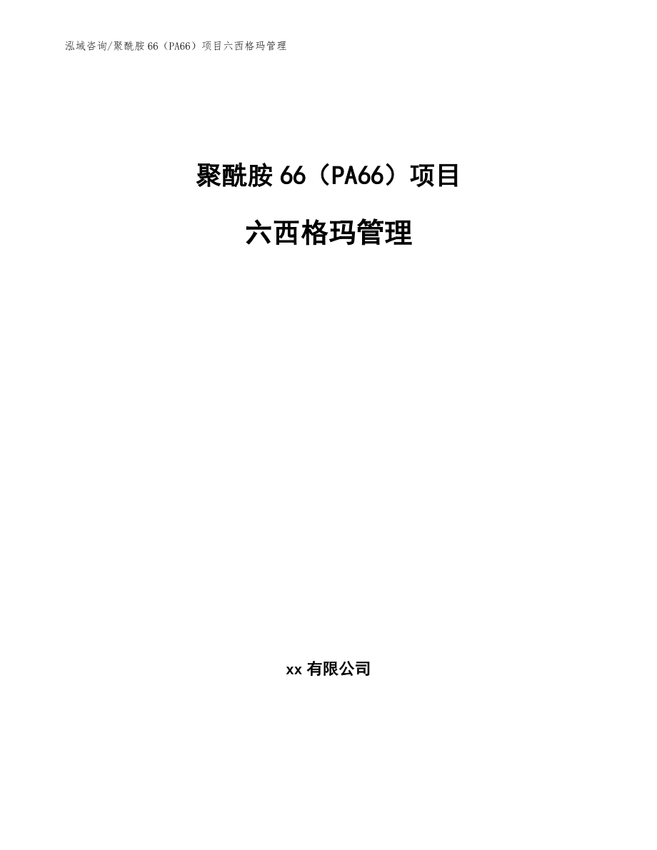 聚酰胺66（PA66）项目六西格玛管理（范文）_第1页