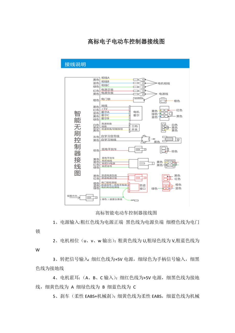 高标电子电动车控制器接线图_第1页