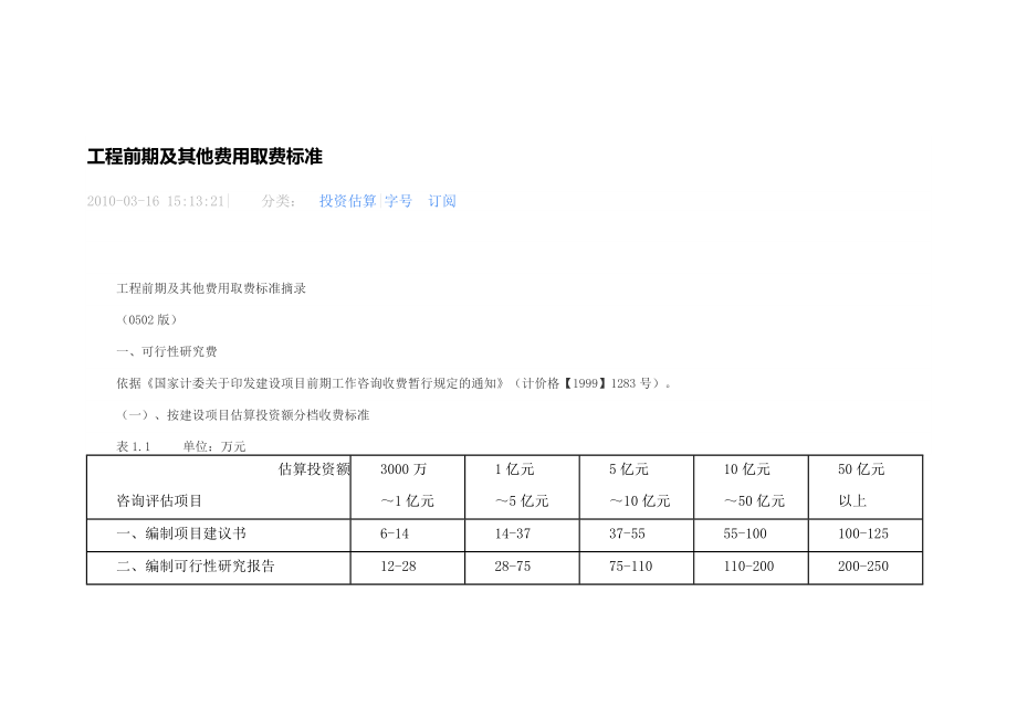 工程前期及其他费用取费标准_第1页