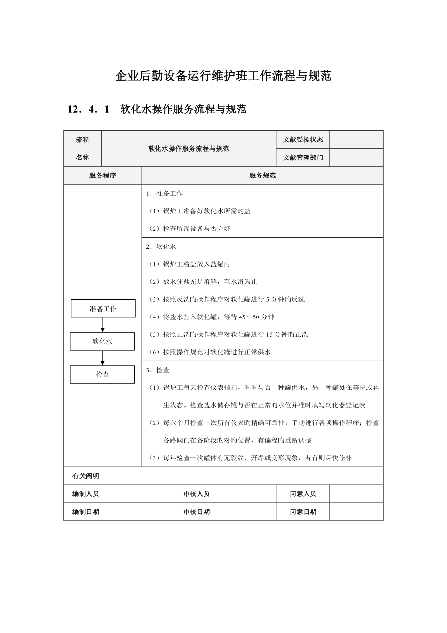 公司后勤设备运行维护班工作流程与规范_第1页