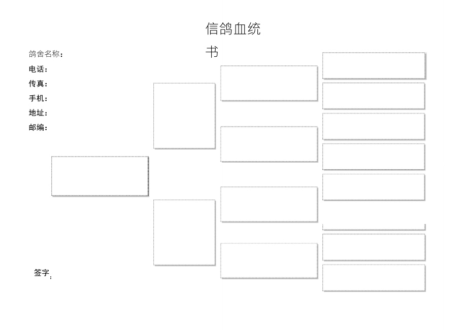 信鸽血统书(横向)_第1页