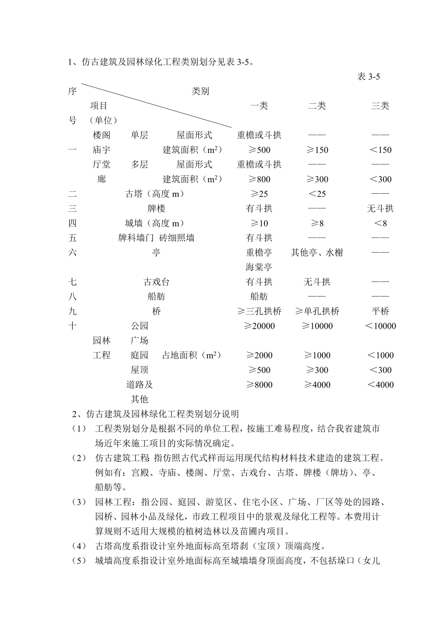 仿古建筑及园林绿化工程类别划分及说明_第1页