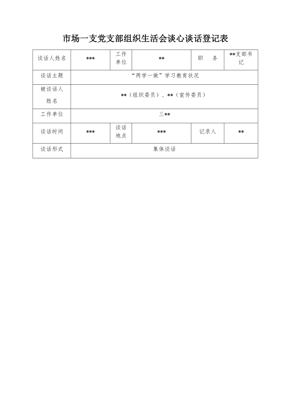 支部与委员谈心谈话_第1页
