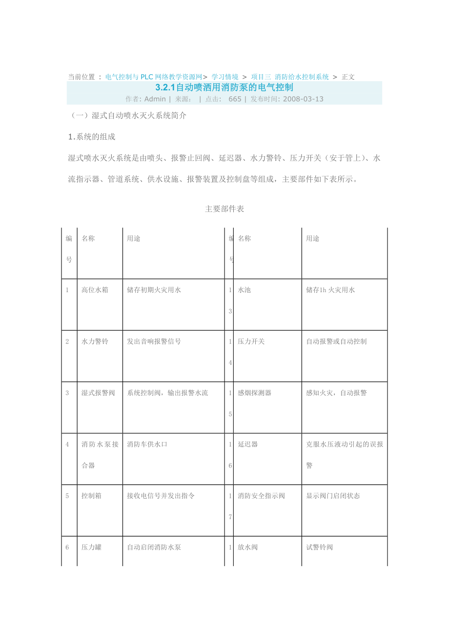 自动喷洒用消防泵的电气控制_第1页