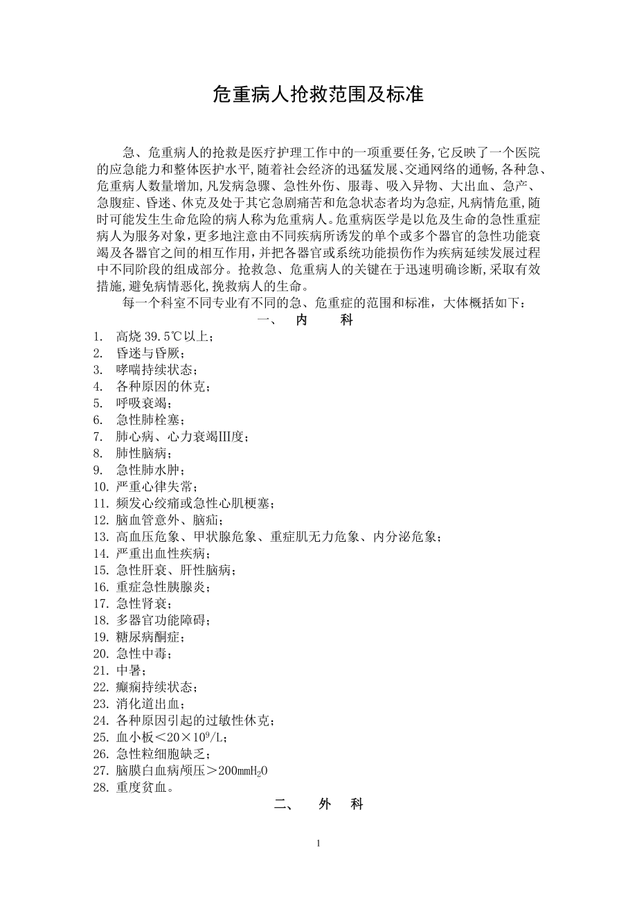 危重病人抢救范围及标准_第1页
