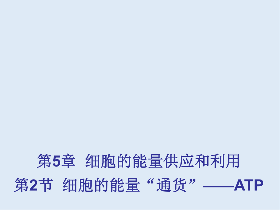 广东省惠州市江南学校人教版高中生物必修一课件：5.2细胞的能量“通货”——ATP 共20张PPT_第1页