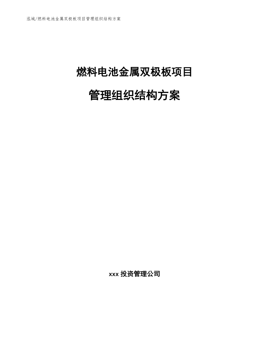 燃料电池金属双极板项目管理组织结构方案【参考】_第1页