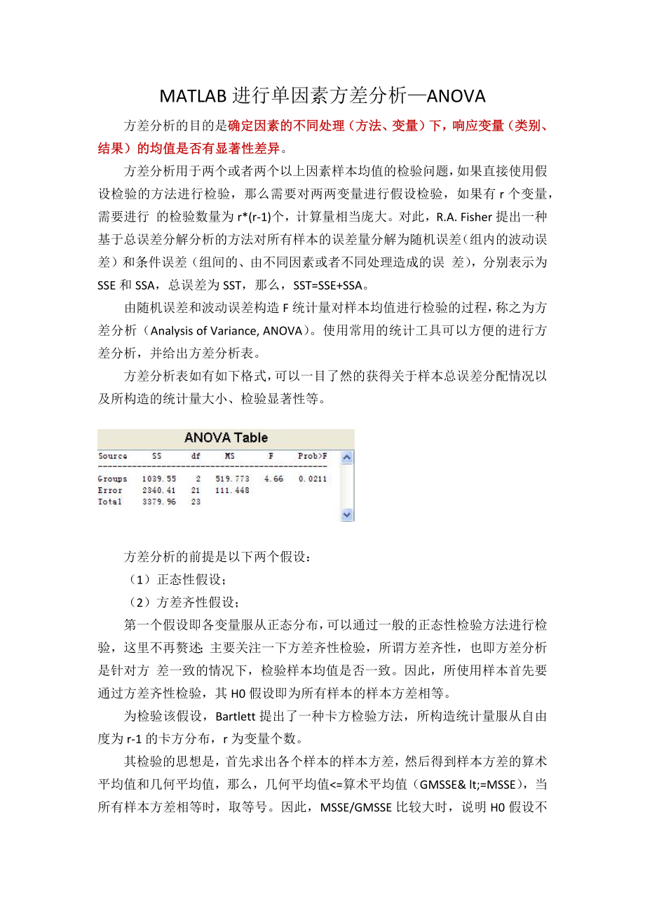 MATLAB进行单因素方差分析——ANOVA_第1页
