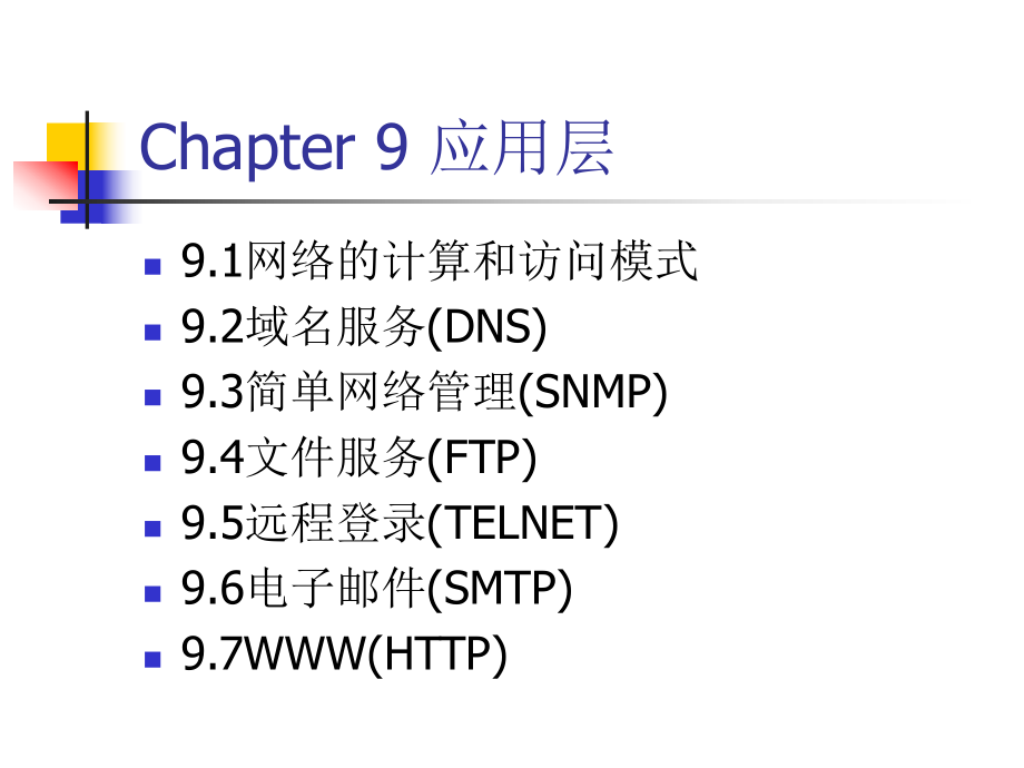 【大学课件】本科网络课程讲义：Chapter 9 应用层PPT档38页_第1页