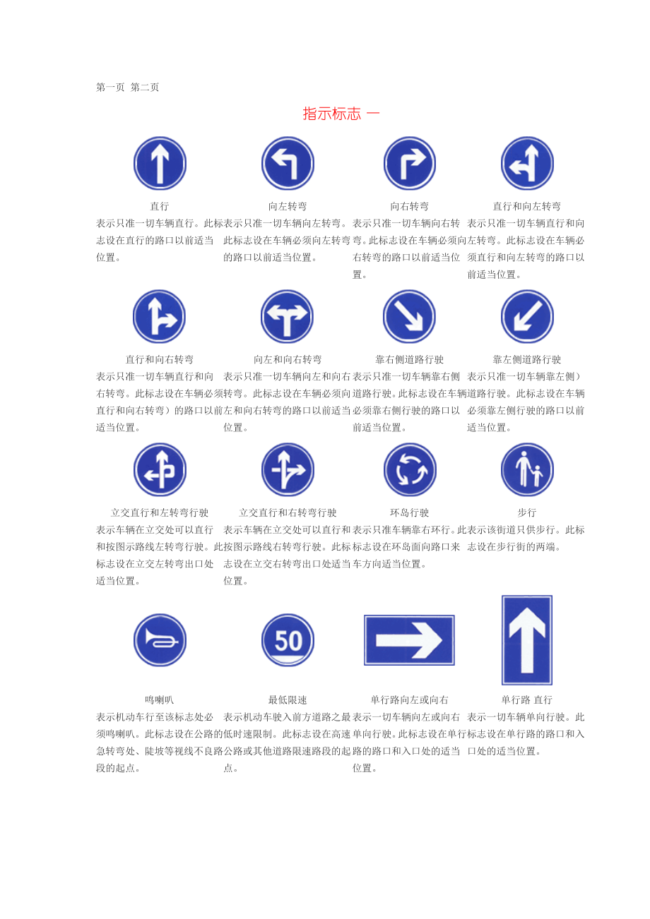考驾照之指示标志_第1页