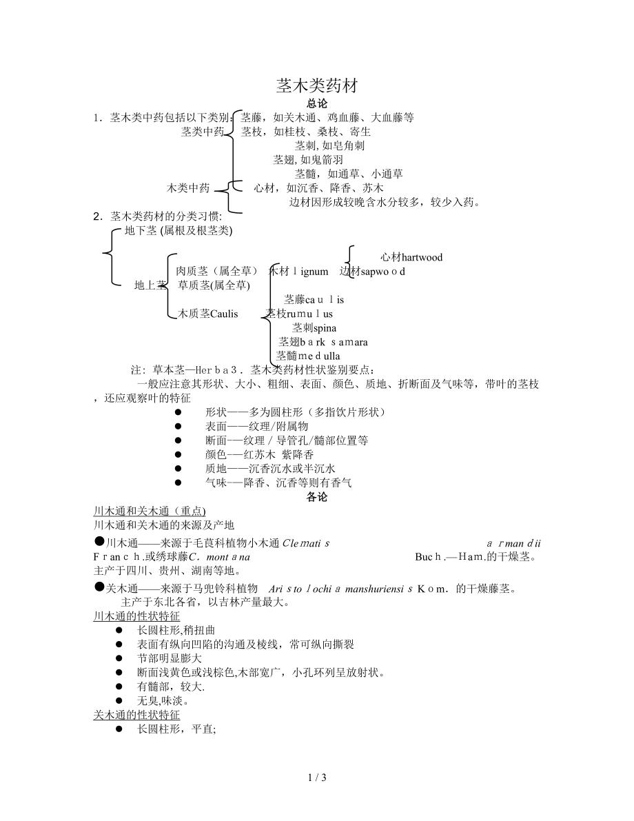 茎木类药材授课文档-制药班_第1页