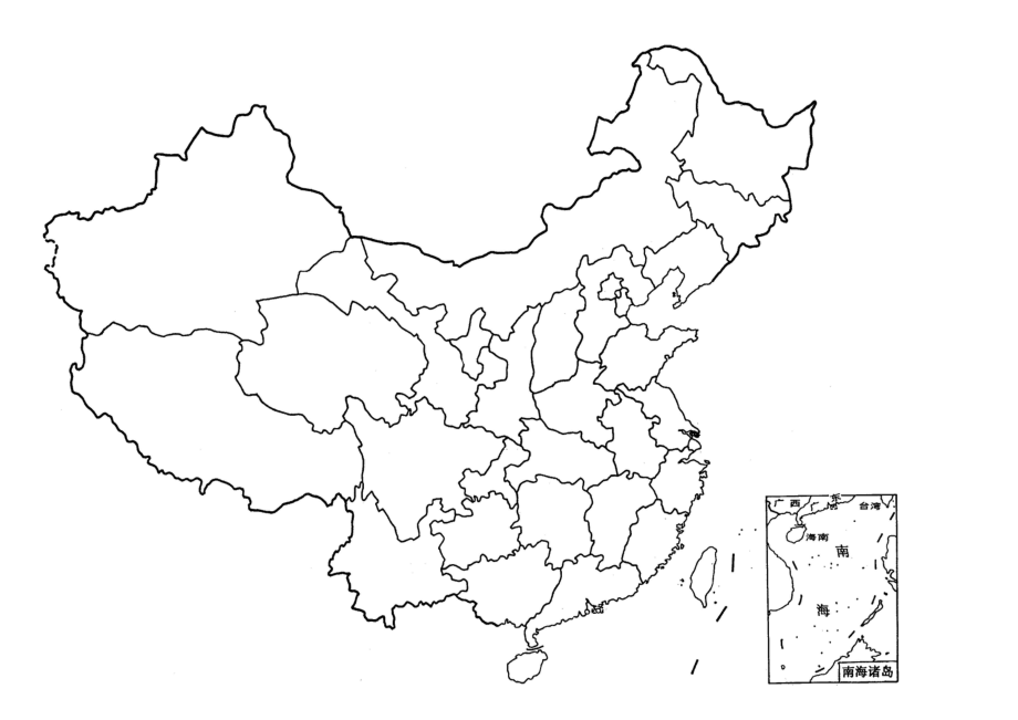 中国世界地图空白图_第1页