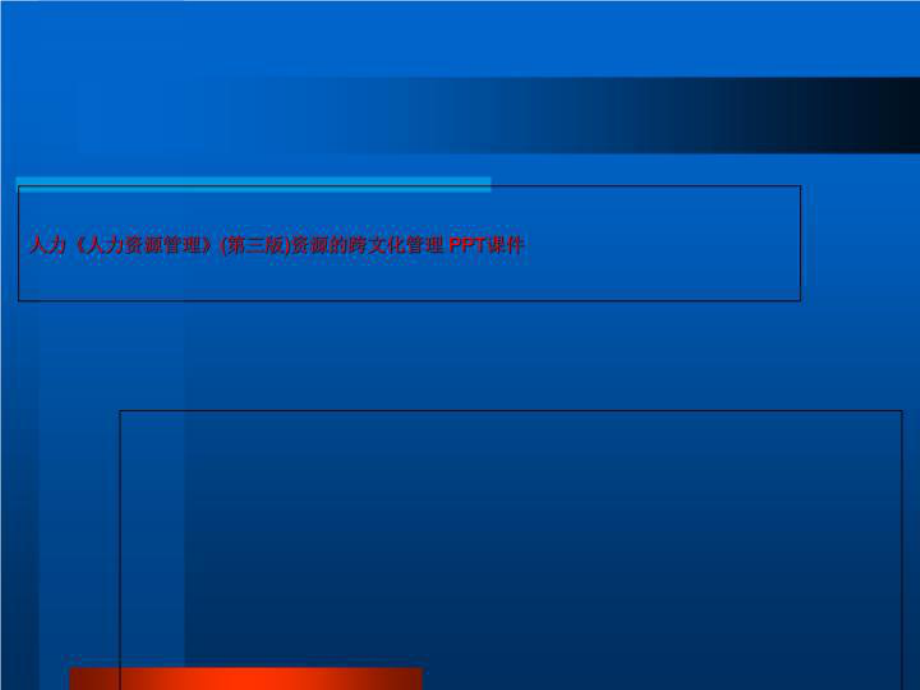 人力人力资源管理第三版资源的跨文化管理PPT课件_第1页