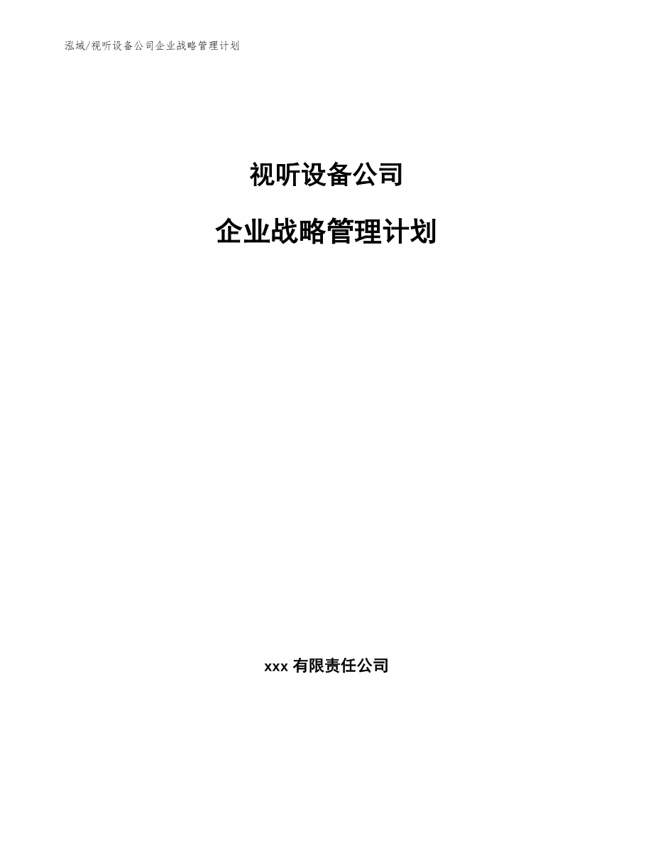 视听设备公司企业战略管理计划_参考_第1页