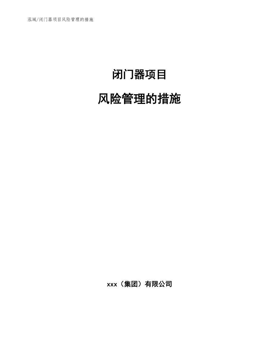闭门器项目风险管理的措施（参考）_第1页
