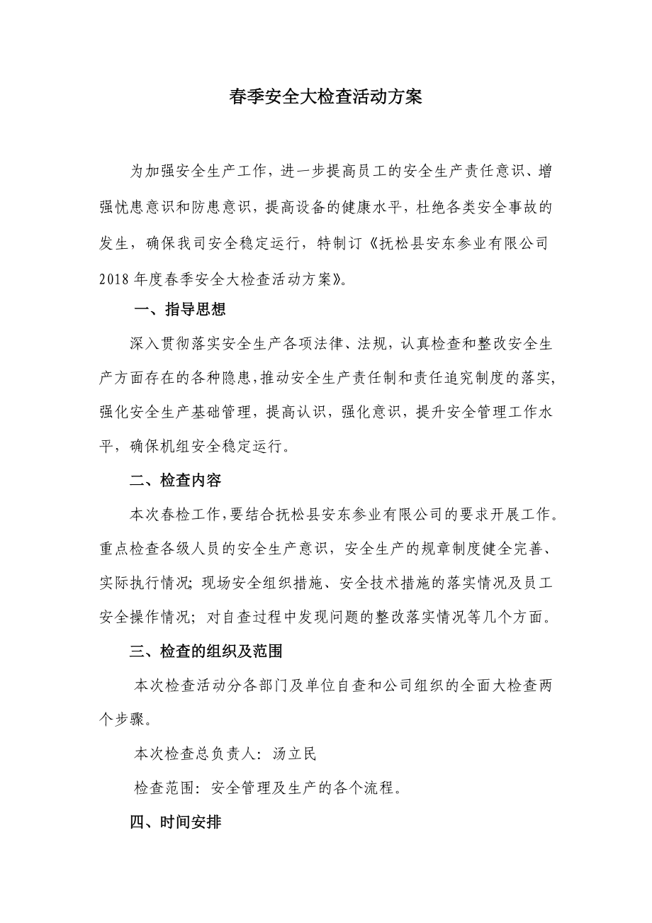 春季安全大检查活动方案_第1页