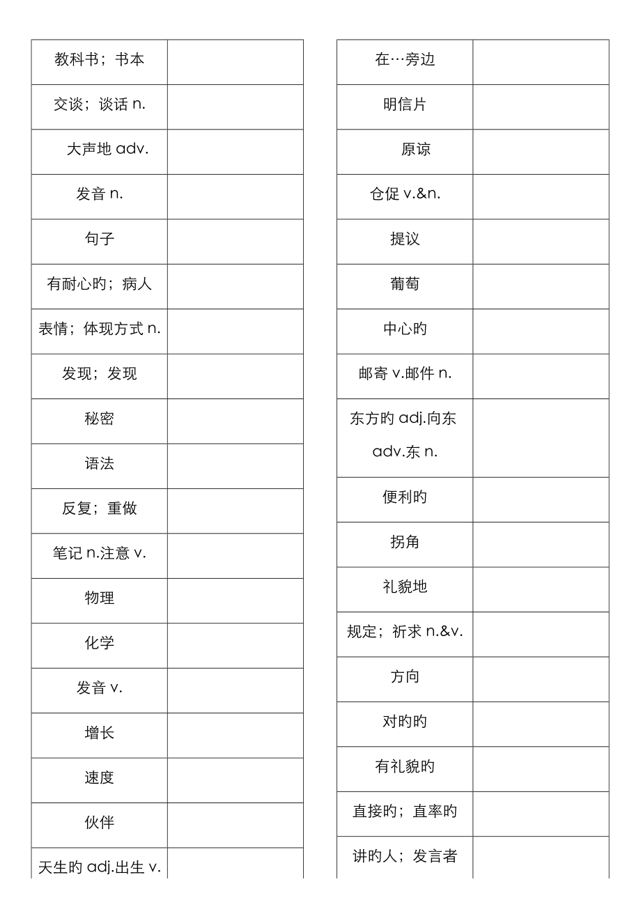 人教版初中英语粗黑体单词_第1页