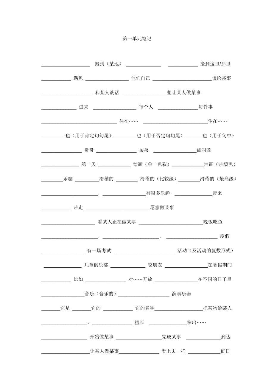 小学六年级英语第一单元知识要点_第1页