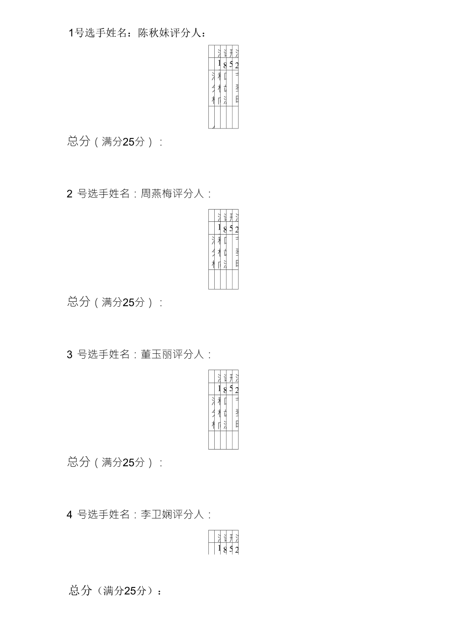 演讲比赛评分表(评委用)_第1页