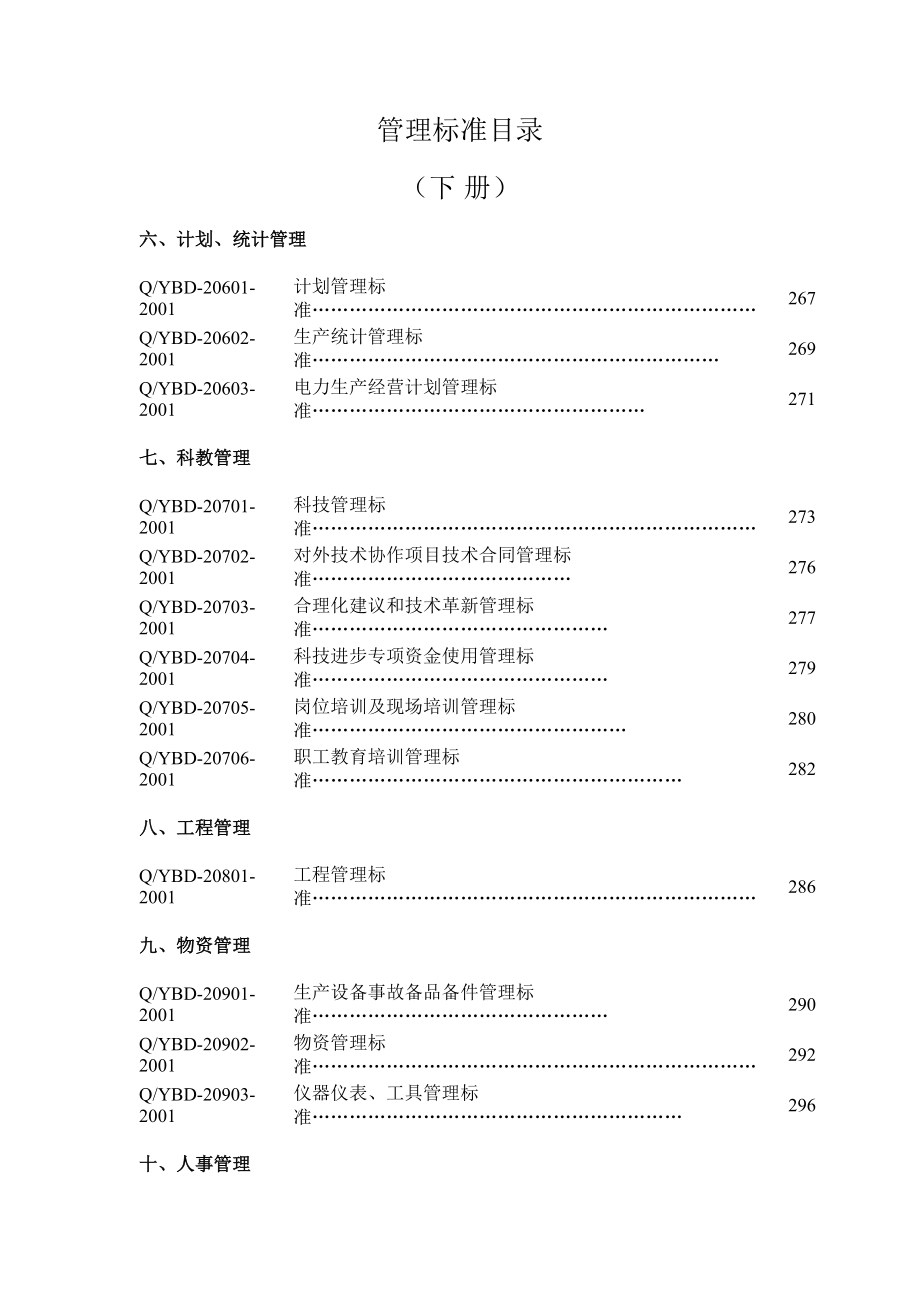 管理标准清单_第1页
