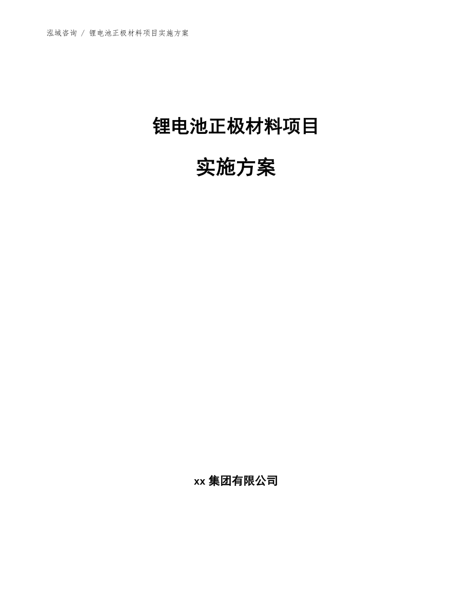 锂电池正极材料项目实施方案_第1页